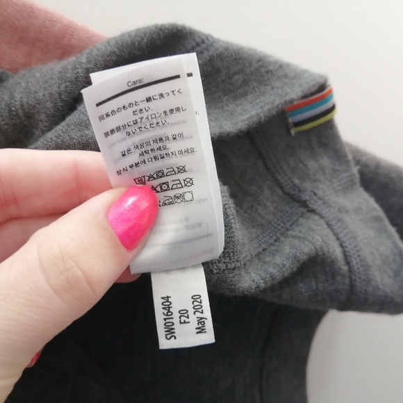 Smartwool Merino 250 Crossover Neck Sweater Pink Gray 100% Merino Wool Medium - Picture 13 of 16